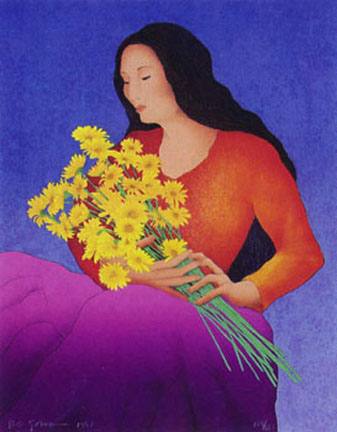 RC Gorman - Mexican Marigolds - Limited Edition Lithograph