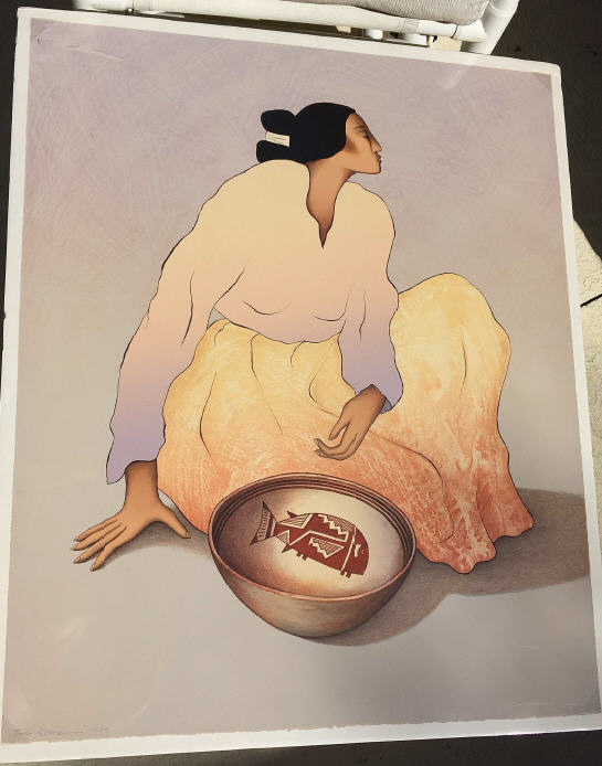 RC Gorman - Mimbres Woman - Limited Edition Lithograph