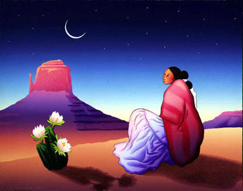 RC Gorman - Moon Flower - Limited Edition Lithograph