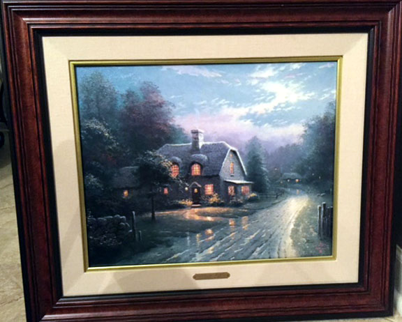 Thomas Kinkade - Moonlight Lane I - Limited Edition Offset Lithograph on Canvas