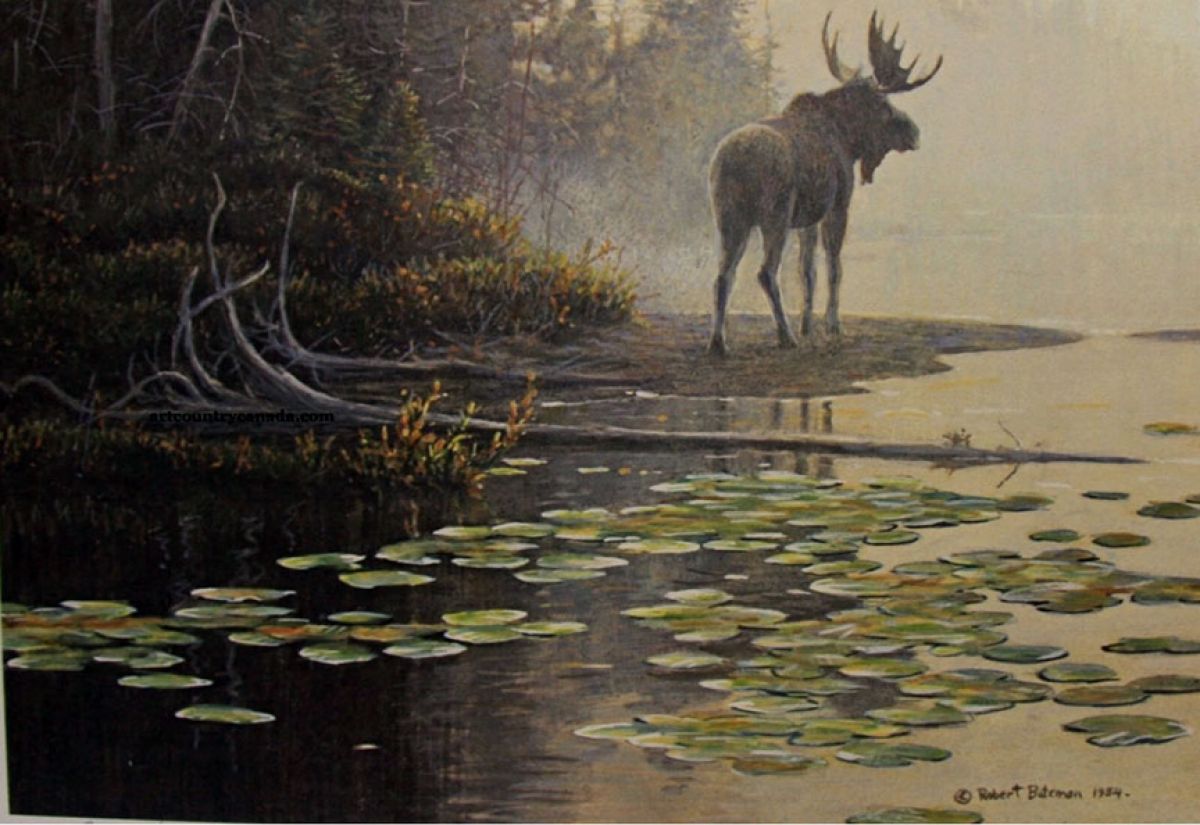 Robert Bateman - Moose at Water’s Edge - Limited Edition Lithograph