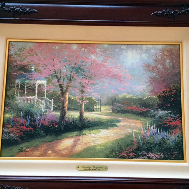 Thomas Kinkade - Morning Dogwood - Limited Edition Offset Lithograph on Canvas
