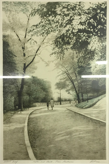 Harold Altman - Mother and Child Parc Montsouris - Limited Edition Lithograph