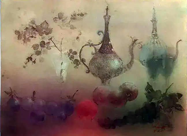 Kaiko Moti - Pommegranates - Limited Edition Aquatint Etching