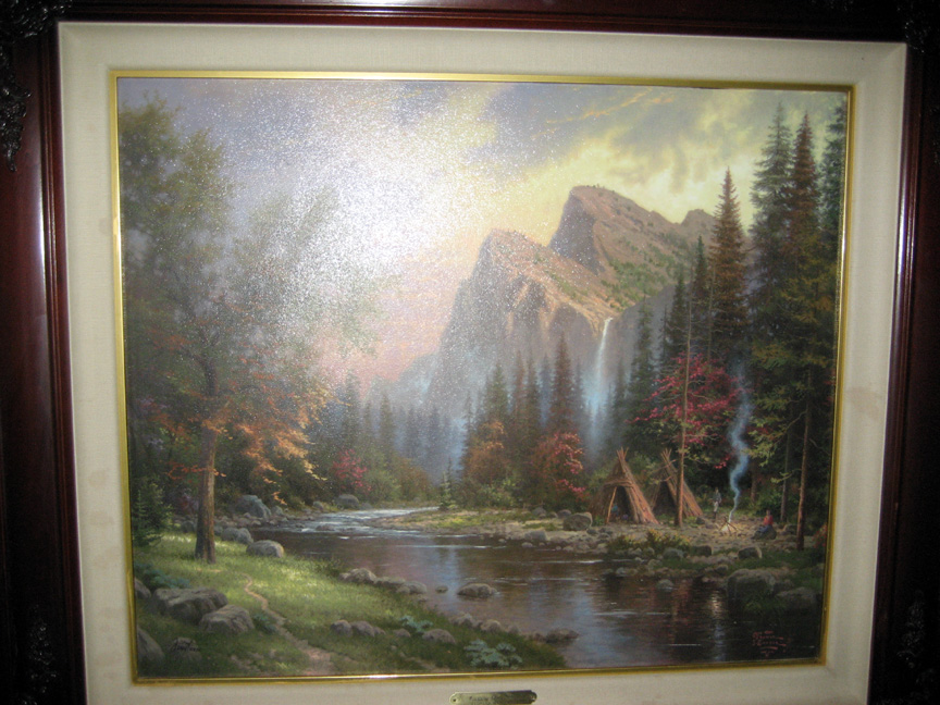 Thomas Kinkade - Mountains Declare His Glory - Limited Edition Offset Lithograph on Canvas