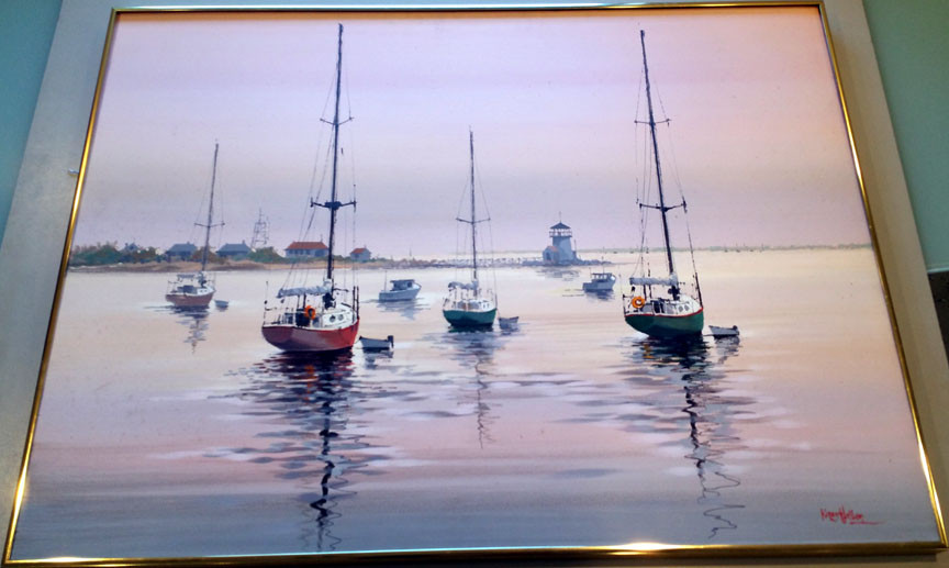 Kerry Hallam - Nantucket Harbor - Original Painting - on Canvas