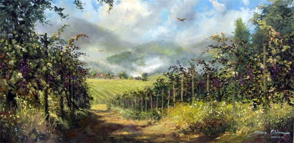 James Coleman - Napa Vineyard - Limited Edition Giclee on Canvas