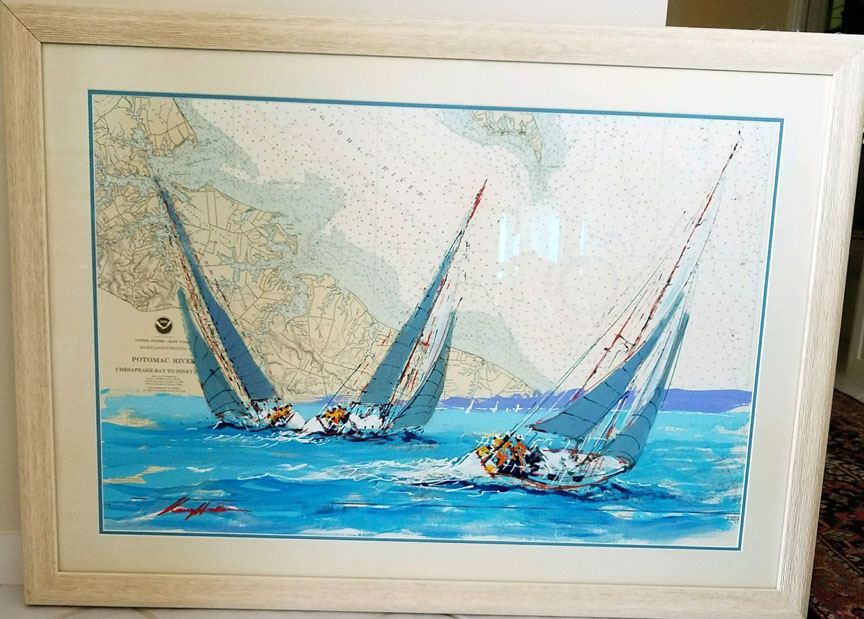 Kerry Hallam - Nautical Charts - Original Mixed Media