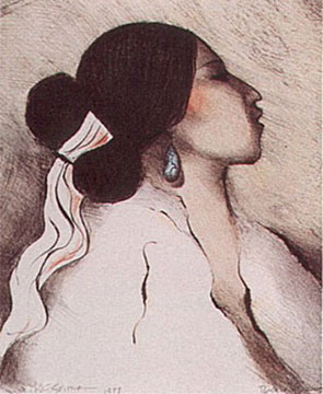 RC Gorman - Navajo Woman, State II - Limited Edition Lithograph