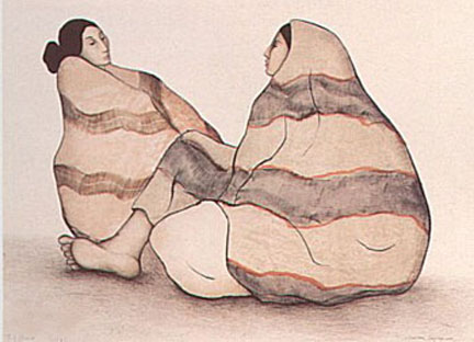 RC Gorman - Navajo Women, State III - Limited Edition Lithograph