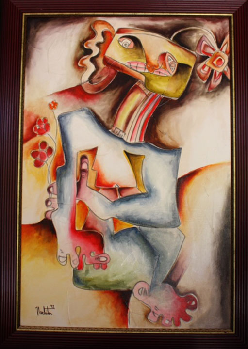 Alexandra Nechita - Flower Confetti - Original Painting - Oil on Canvas