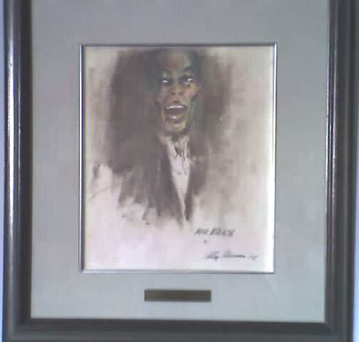 Leroy Neiman - Max Roach - Original Painting - Oil, Pastel, Watercolor of jazz drummer Max Roach