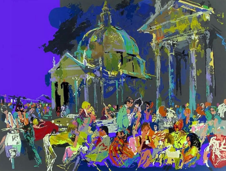 Leroy Neiman - Piazza Del Popolo Rome - Limited Edition Serigraph