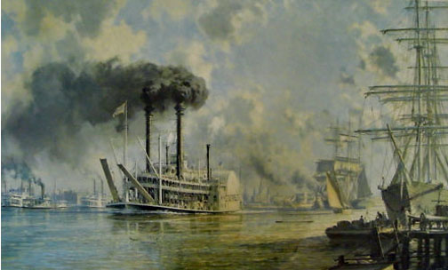 John Stobart - New Orleans The J.M. White Mistress Of The Mississippi Leaving The Crescent City In 1887 - Limited Edition Lithograph