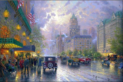 Thomas Kinkade - New York Fifth Avenue - Limited Edition Offset Lithograph on Canvas