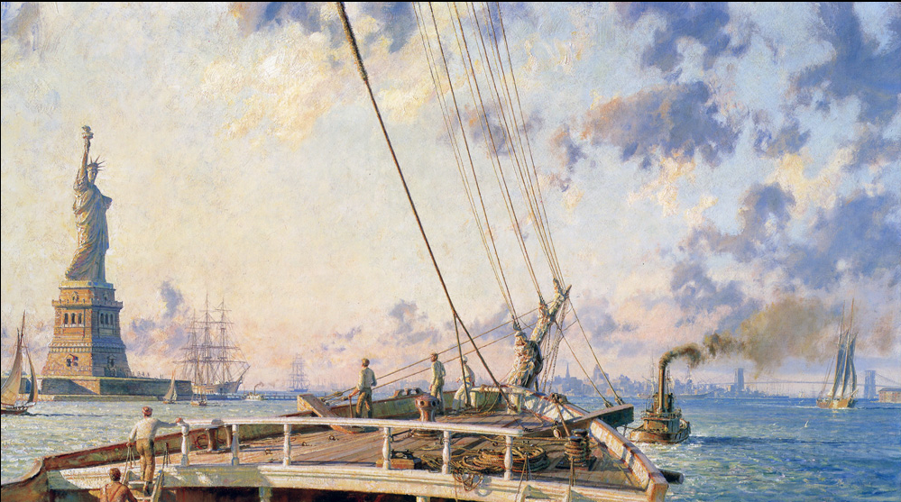 John Stobart - New York Statue of Liberty in New York Harbor in 1886 - Limited Edition Lithograph