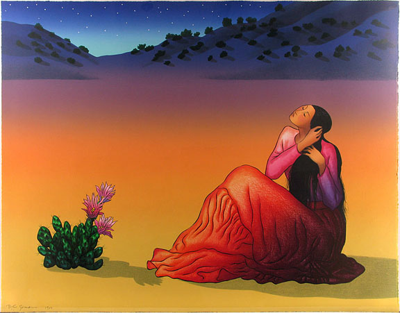 RC Gorman - Night Blooming Cactus - Limited Edition Lithograph