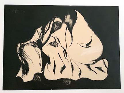RC Gorman - Night II, State I - Limited Edition Lithograph