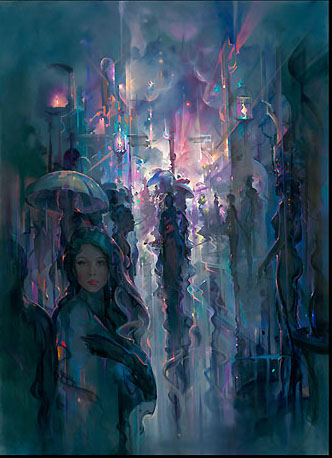 John Pitre - Night Street - Limited Edition Giclee on Canvas