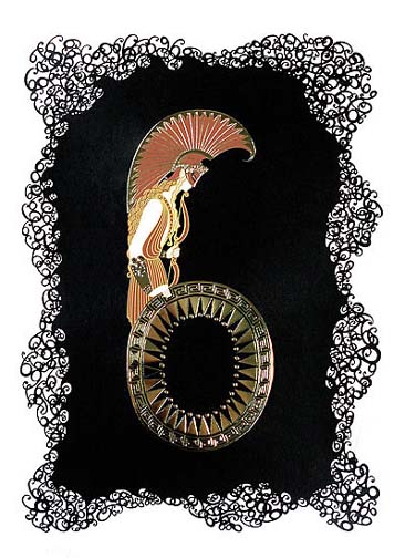  Erte - Numeral 6 - Limited Edition Serigraph