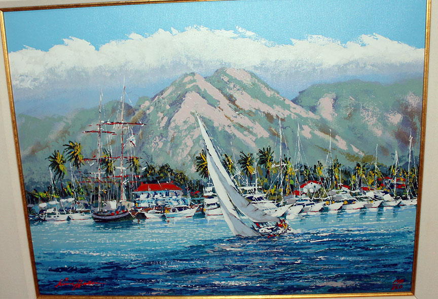 Kerry Hallam - Ocean Breeze Lahaina Harbor - Limited Edition Serigraph on Canvas