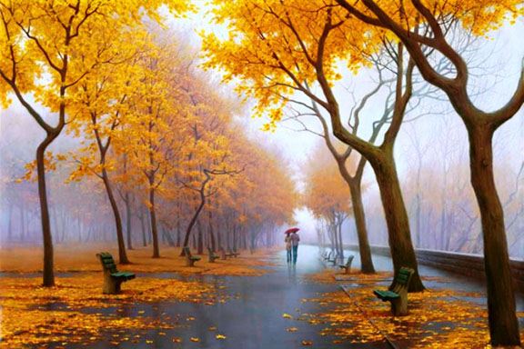 Alexi Butirskiy - October Stroll - Limited Edition Giclee on Canvas