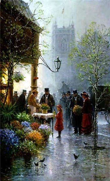 G Harvey - Old Westminster Flower Shop - Limited Edition Serigraph