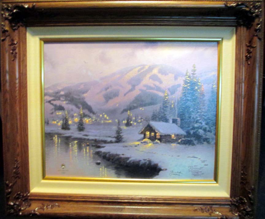 Thomas Kinkade - Olympic Mountain Evening - Limited Edition Offset Lithograph on Canvas