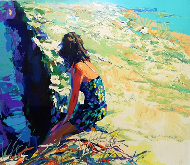 Nicola Simbari - On The Seawall - Limited Edition Serigraph