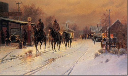 G Harvey - Only Working Horseback - Limited Edition Lithograph