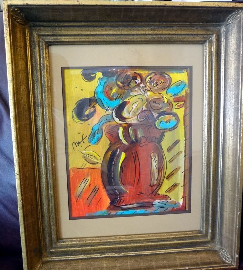Peter Max - Flower Vase Ver II - Original Painting - Acrylic Ink on Canvas