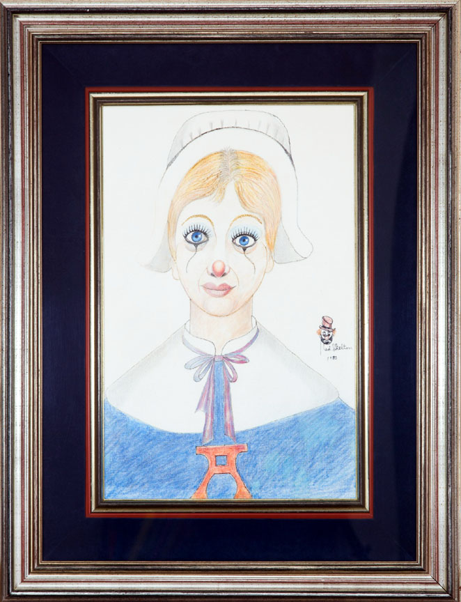 Red Skelton - Priscilla - Original Painting - Mixed Media pastel Drawing on linen