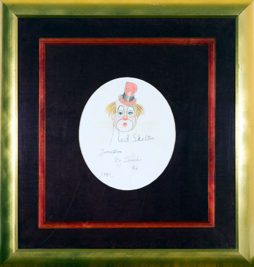 Red Skelton - Red Hat Clown - Original Painting - Drawing on Linen