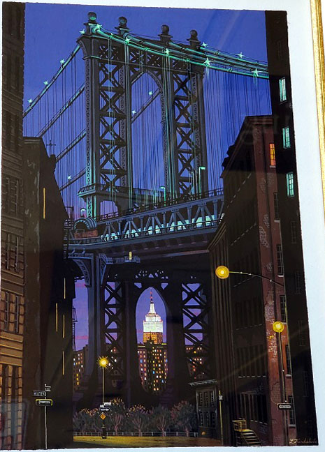 Liudmila Kondakova - Manhattan Bridge - Original Painting - Gouache