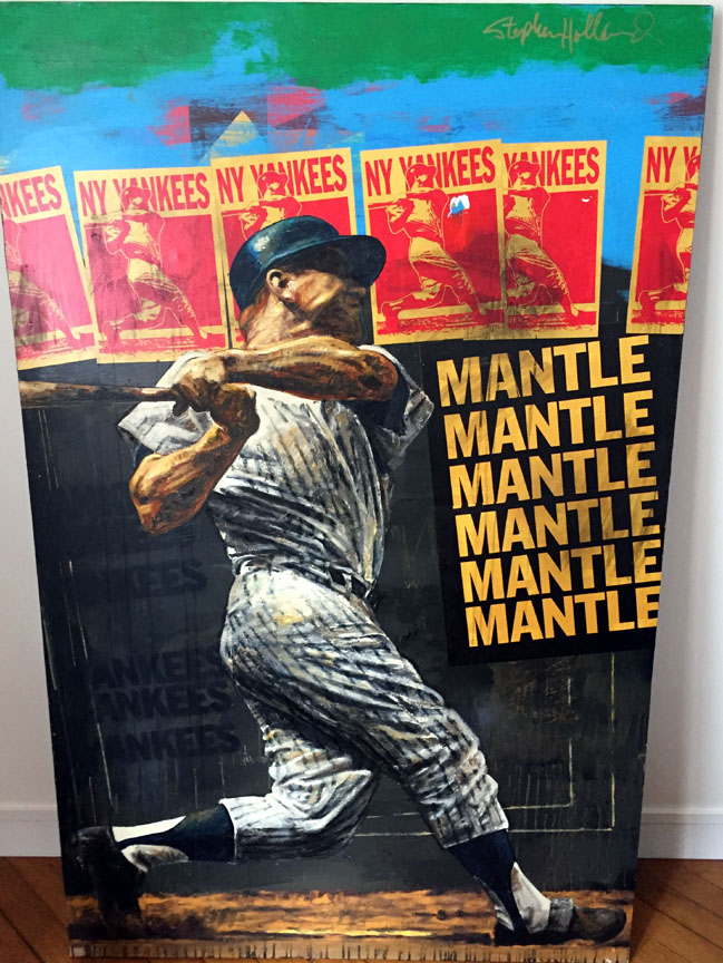 Stephen Holland - Mickey Mantle - The Mick - Original Painting - Oil / Mixed Media on Board