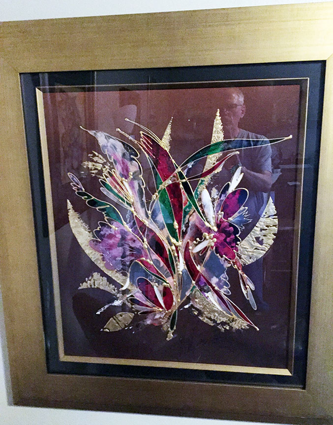 Martiros Manoukian - Golden Bouquet - Original Painting - Mixed Media on Board