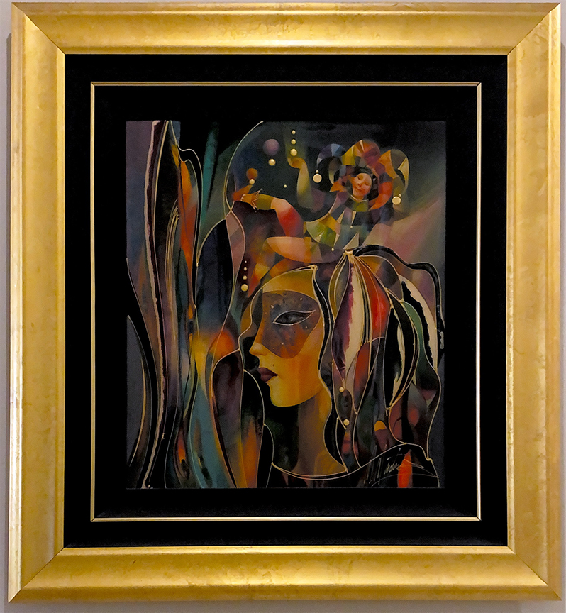 Martiros Manoukian - Colorful Jester - Original Painting - Mixed Media on Board