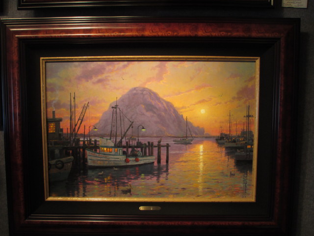 Thomas Kinkade - Morro Bay At Sunset - Original Painting - Oil on Canvas