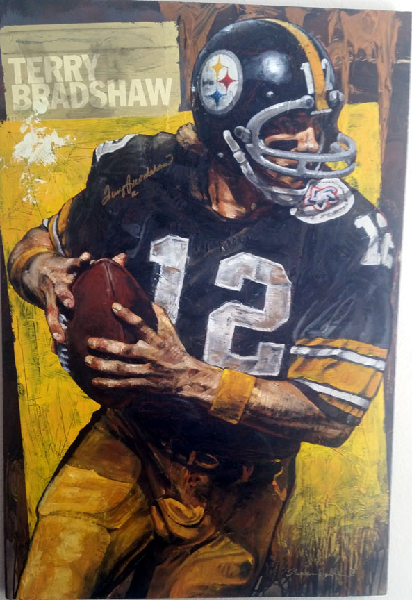 Stephen Holland - Terry Bradshaw - Original Painting - Oil / Mixed Media on Board