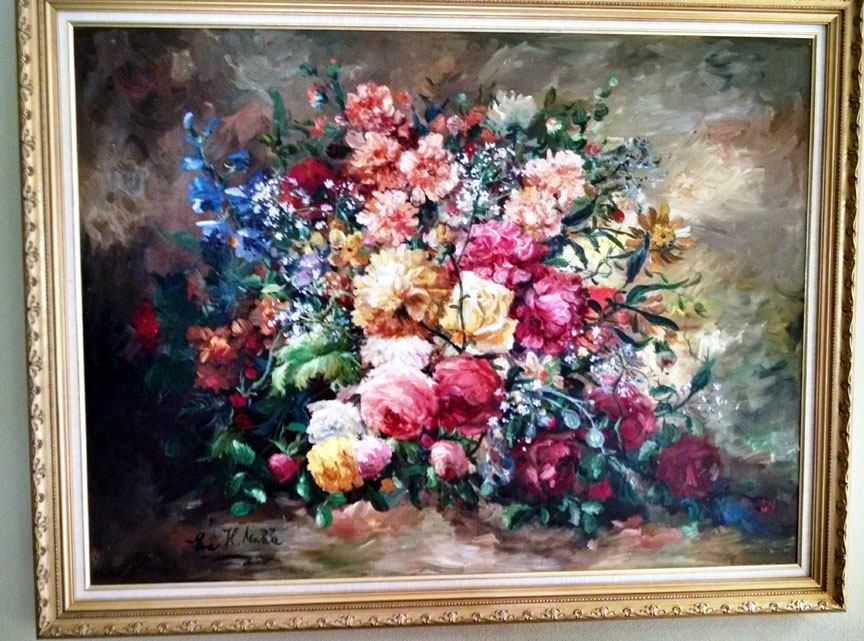 Eva Makk - Flow of Garnet - Original Painting - Oil on Canvas