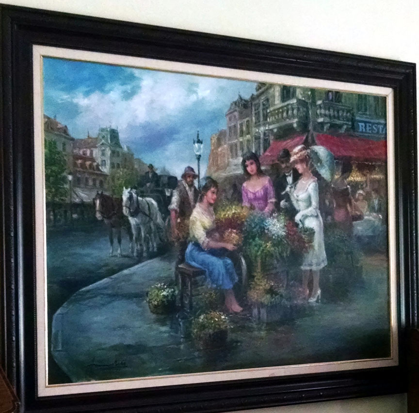Americo Makk - Flower Cart - Original Painting - Oil on Canvas