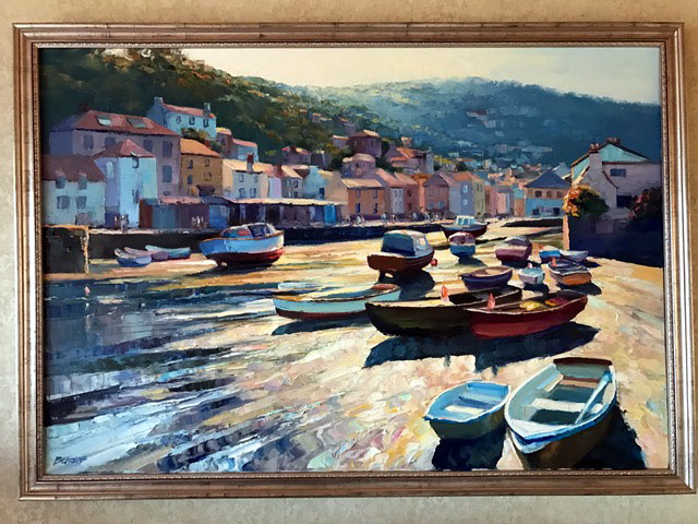 Howard Behrens - Village Near Cornwall - Original Painting - Oil on Canvas
