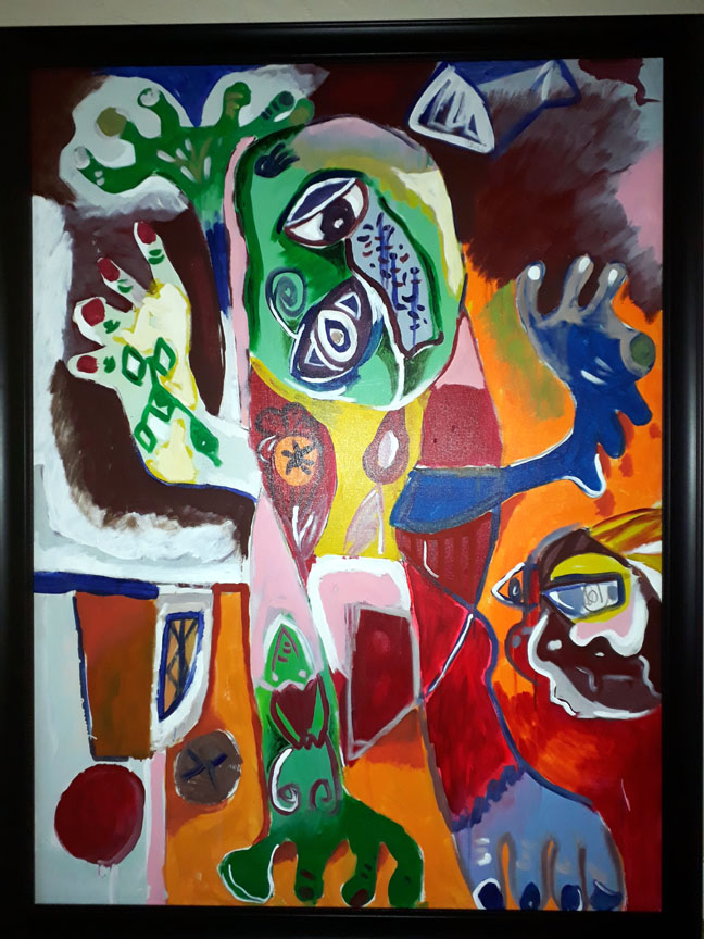 Alexandra Nechita - Grumpy Man - Original Painting - Acrylic on Canvas