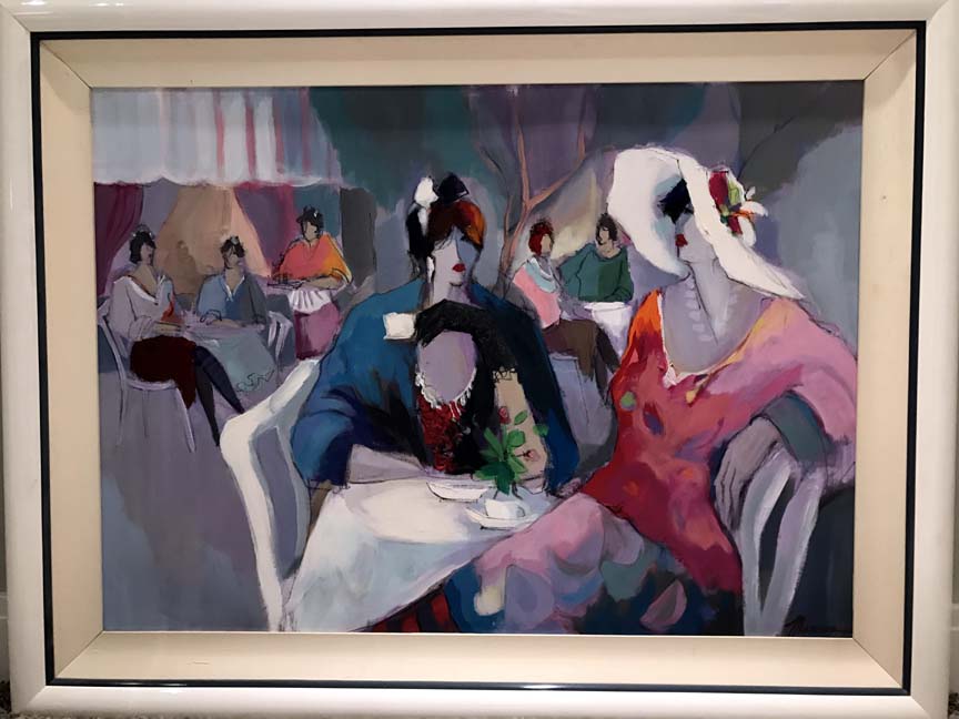 Isaac Maimon - Cafe Napalotain - Original Painting - on Canvas