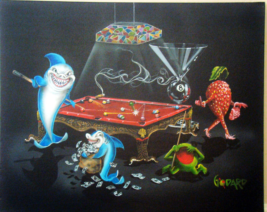 Michael Godard - Pool Shark 3 - Original Painting - Acrylic on Canvas
