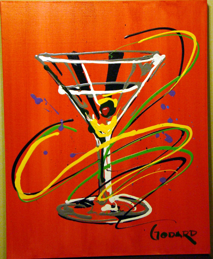 Michael Godard - Pop Art Martini - Original Painting - Acrylic on Canvas