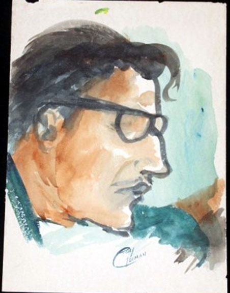 RC Gorman - Portrait of Steve - Original Painting - Watercolor