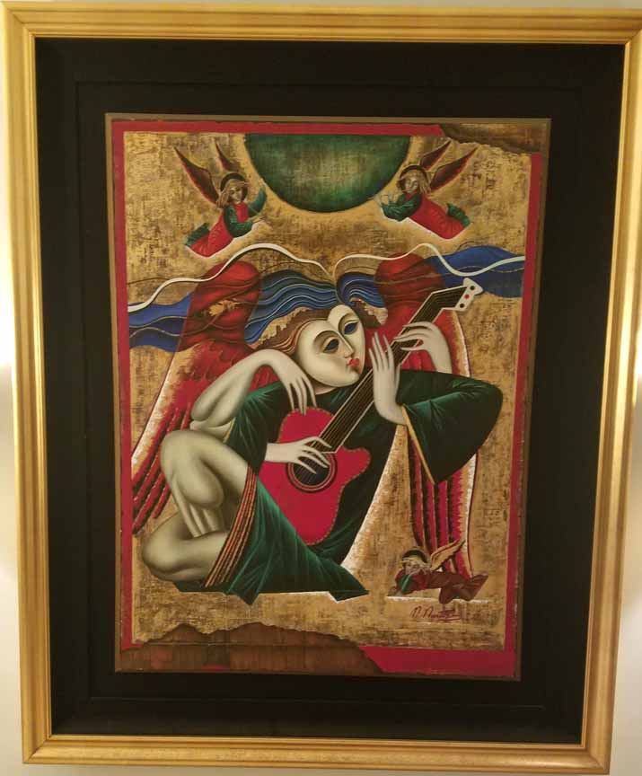 Martiros Manoukian - Icons of Love - Original Painting - Mixed Media on Silk 