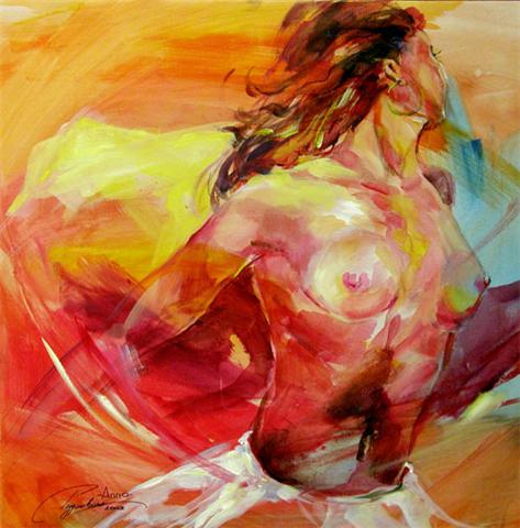 Anna Razumovskaya - Wind Lover - Original Painting - Acrylic on Canvas