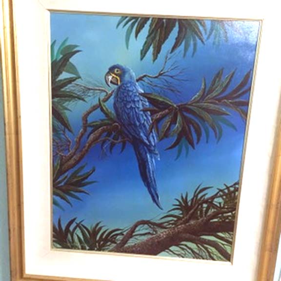Robert Lyn Nelson - Blue Macaw - Original Painting - Acrylic on Canvas